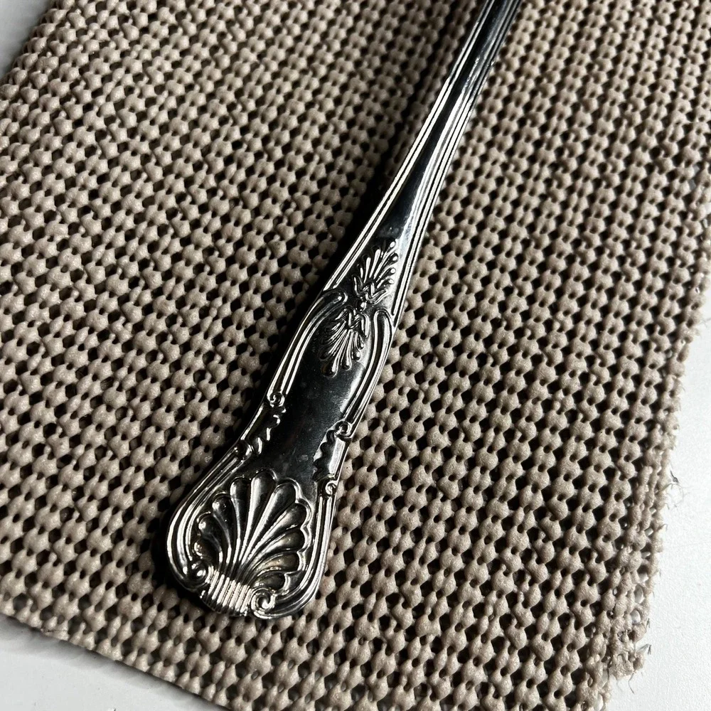 Vintage Silverplate Iced Tea Spoon Ornate King Richard Shell Pattern 8 Inch